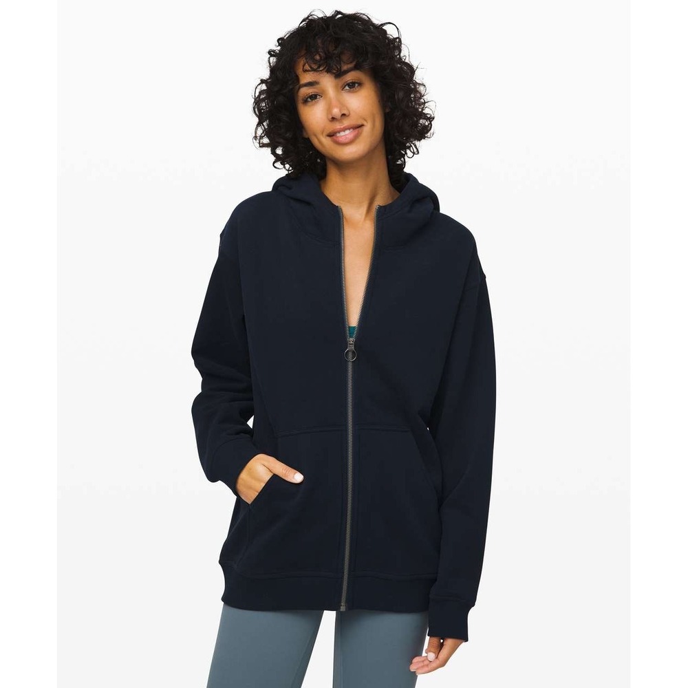 Lululemon All Yours Zip Hoodie True Navy Blue Fleece W3CXBS Size Small